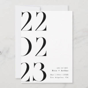 Invitación Mínimo y chic negro y blanco Save the date