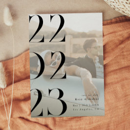 Invitación Mínimo y chic negro y blanco Save the date