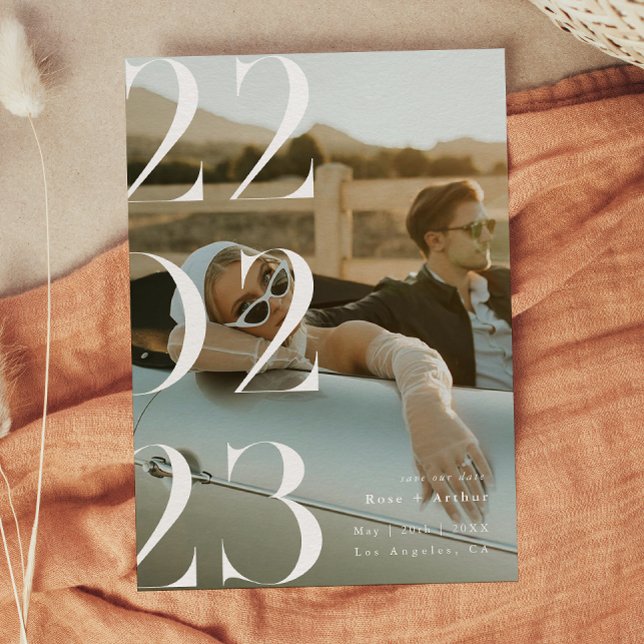 Invitación Mínimo y chic negro y blanco Save the date (Subido por el creador)