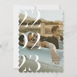Invitación Mínimo y chic negro y blanco Save the date