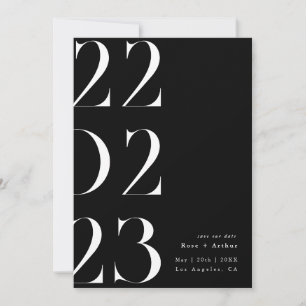 Invitación Mínimo y chic negro y blanco Save the date