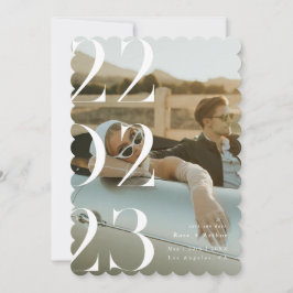 Invitación Mínimo y moda blanco y negro Guardar la fecha