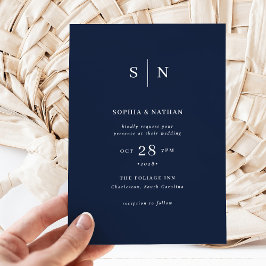 Invitación Mínimo y Moda | Boda azul de la Marina