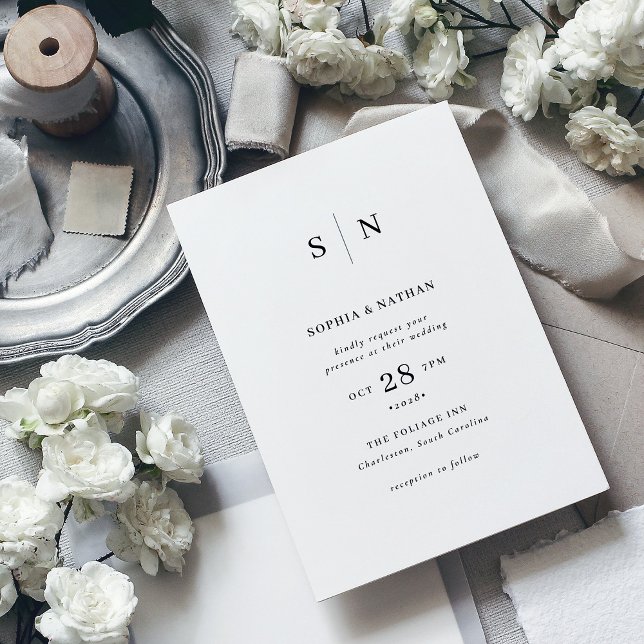 Invitación Mínimo y Moda | Boda blanco y negro (Subido por el creador)