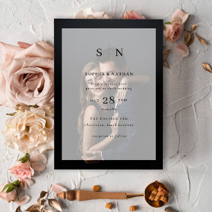 Invitación Mínimo y Moda Boda de superposición de fotos con