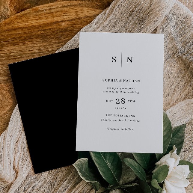 Invitación Mínimo y Moda | Boda inverso negro (Subido por el creador)