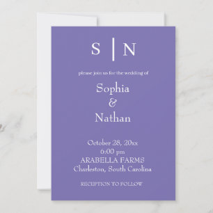 Invitación Mínimo y Moda Boda morado