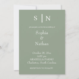 Invitación Mínimo y Moda | Sage Green Boda