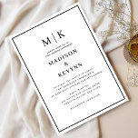 Invitación Mínimo y Moda simple | BODA<br><div class="desc">Mínimo y Moda | Invitación a la Boda Blanca y Negra Estas elegantes y modernas toallas de boda o ducha de novia presentan un sencillo diseño de texto en blanco y negro que rebosa de estilo minimalista. Añada sus iniciales o su monograma para hacerlas completamente propias.</div>