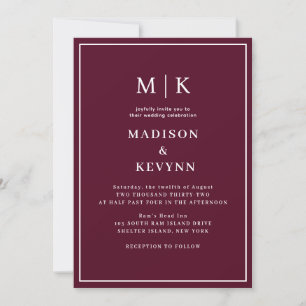 Invitación Mínimo y Moda simple BODA