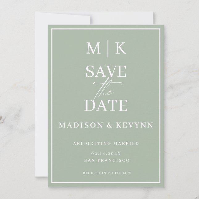 Invitación Mínimo y Moda simple | Boda Guardar La Fecha (Anverso)