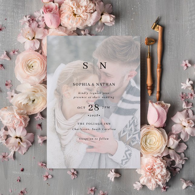 Invitación Mínimo y Moda | Su foto con Boda superpuesto (Subido por el creador)