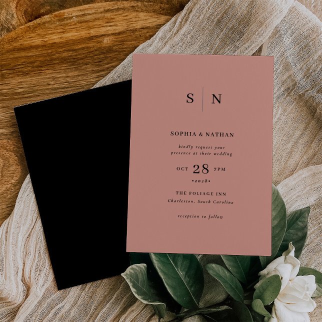 Invitación Mínimo y Moda | Terracota y Boda negro (Subido por el creador)