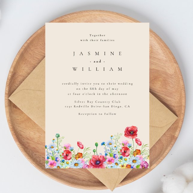 Invitación Mínimo y Moda | Wildflower Boho Boda (Subido por el creador)