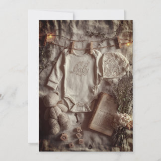 Invitación Mínimo y moderno con purpurina | Neutro suave