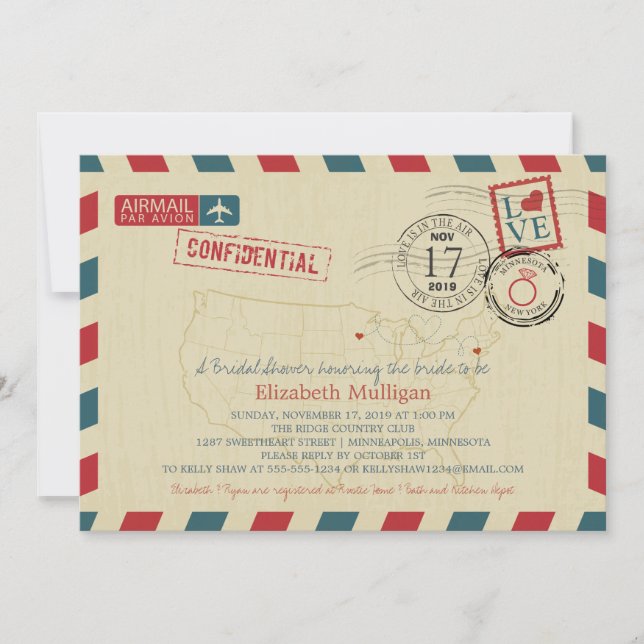 Invitación Minnesota y el Airmail de Nueva York | Bridal Show (Anverso)