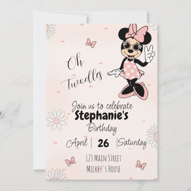 Invitación Minnie Mouse Birthday - Oh Twodlers (Anverso)