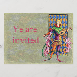 Invitación Minstrel medieval y Lute