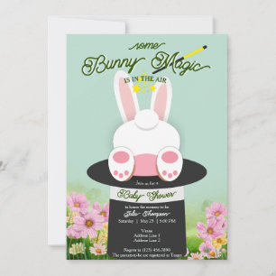 Invitación Mint Algunos Bunny Magic Gorra Trick Garden Baby S