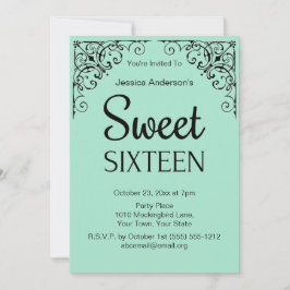 Invitación Mint Boutique Mint Green Black Sweteen