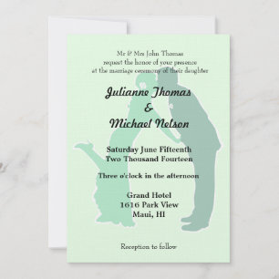 Invitación Mint Bride y Groom Boda