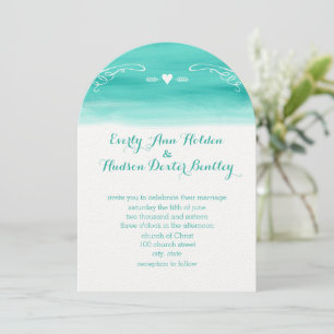 Invitación Mint Chalkboard Elements Die Cut Wedding