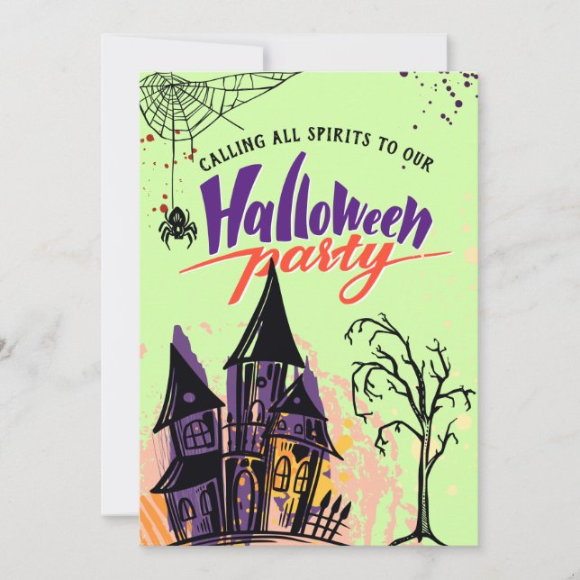 Invitación Mint Colorful Abstract (Anverso)