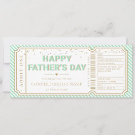Invitación Mint Father's Day Concert Ticket Gift Voucher Card