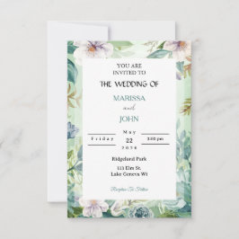 Invitación Mint Garden Elegance Wedding Invitation