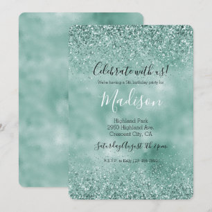Invitación Mint Glam Purpurina Glitz