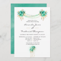 Mint & Gold Floral String Lights Ensayo Cena