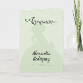 Invitación Mint Green Charro Silhouette Quinceanera
