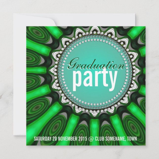 Invitación Mint Green Sunshine flower Fiesta de cumpleaños (Anverso)