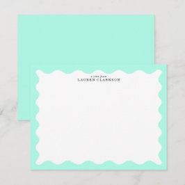 Invitación Mint Green Wavy Frame Note Card