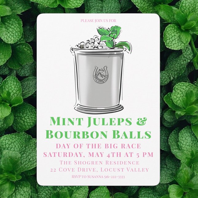 Invitación Mint Julep Bourbon Balls Horse Race Derby Fiesta (Subido por el creador)