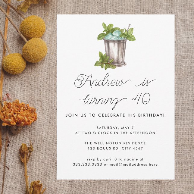 Invitación Mint Julep Horse Carreras Derby Birthday Party (Subido por el creador)