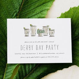 Invitación Mint Julep Horse Race Derby Day Fiesta Horizontal