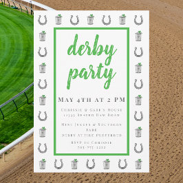 Invitación Mint Julep & Horseshoe Border Derby Preppy Race