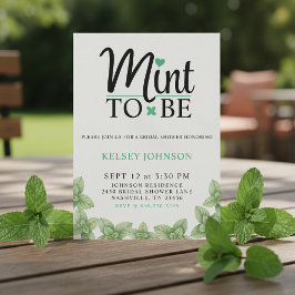 Invitación Mint to Be Mint Leaf Bridal Shower
