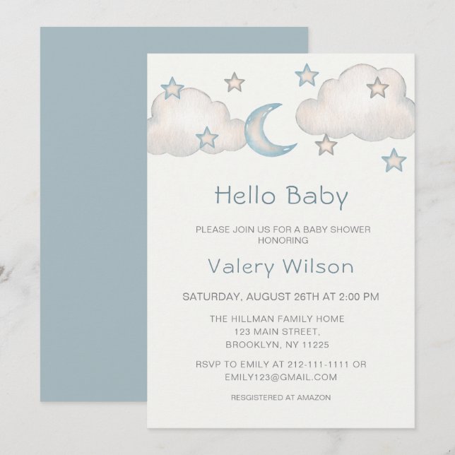 Invitación Mint Turquoise Boy Baby Shower (Anverso / Reverso)