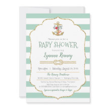 Mint verde de anclaje floral de Baby Shower