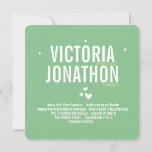 Invitación Mint Yellow Modern Patrón Geométrico Typografía