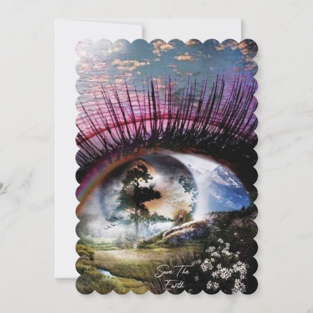 Invitación Mira el mundo con un ojo (Anverso)