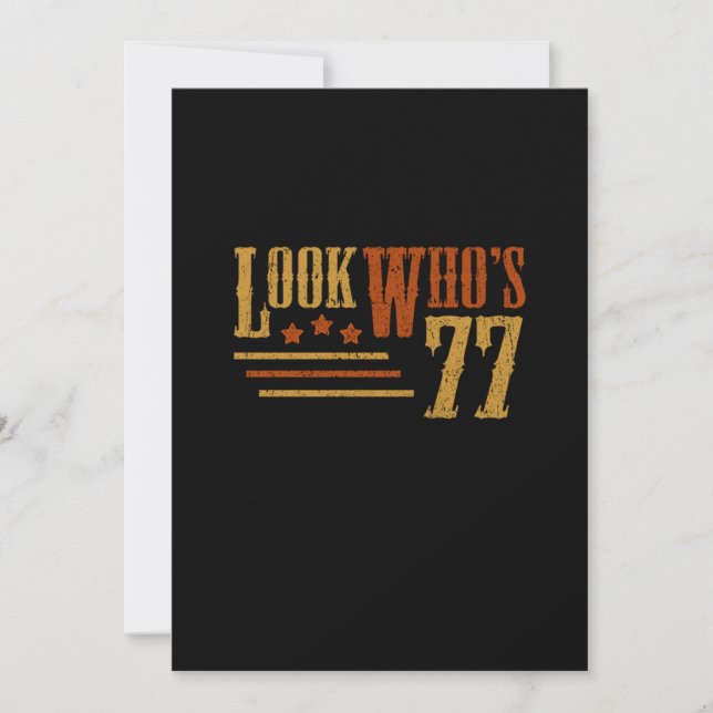 Invitación Mira qué regalo de cumpleaños 77 años de antigüeda (Anverso)