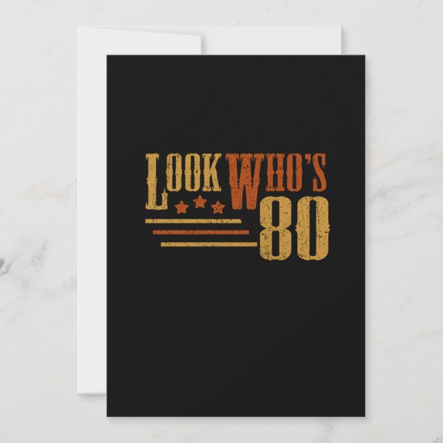 Invitación Mira qué regalo de cumpleaños 80 años de antigüeda (Anverso)