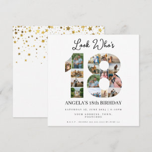 Invitación mira quién cumple 18 años de adolescente Collage d