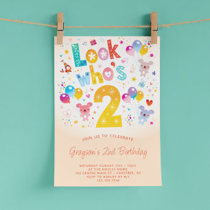 Invitación Mira quién cumple 2 años