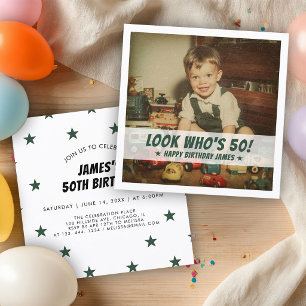 Invitación Mira Quién Cumple 50 Cumpleaños Personalizado Foto
