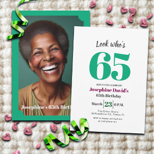 Invitación ¡Mira quién cumple 65! Foto de fiesta de cumpleaño