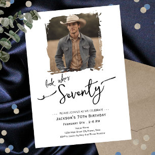 Invitación Mira Quién Cumple 70 Años Cumpleaños Con Foto Mini